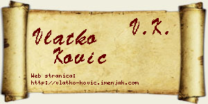 Vlatko Ković vizit kartica
